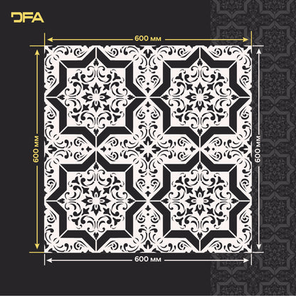 Geometric ornament on the walls - stencil DFA Square pattern 0.3-1 mm (K00118)