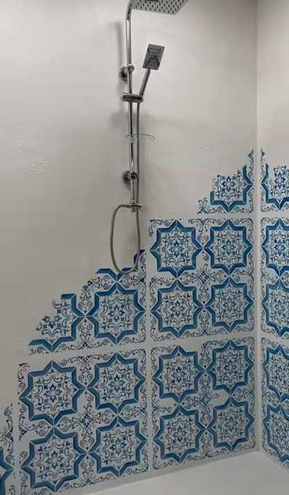 Geometric ornament on the walls - stencil DFA Square pattern 0.3-1 mm (K00118)