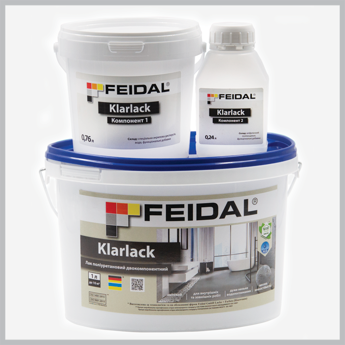 Polyurethane varnish Feidal Klarlack two-component matte, 1l