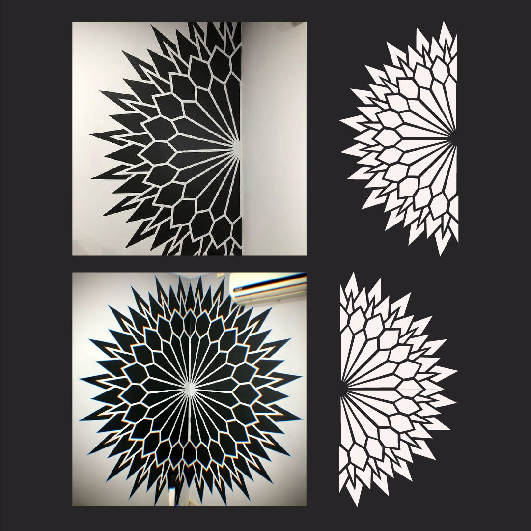 Beautiful and convenient stencil DFA Round pattern for wall painting 0.3-1 mm (C00126)