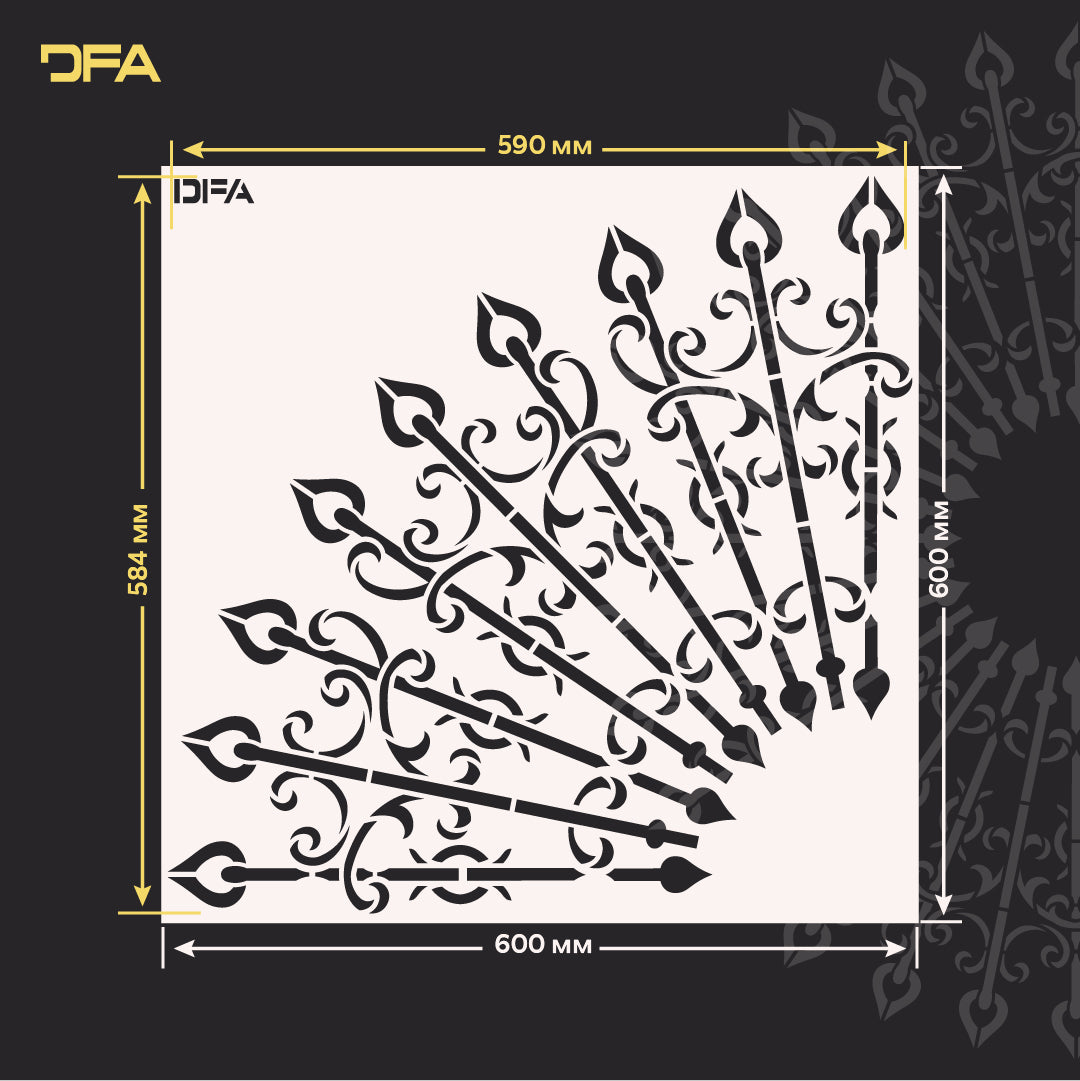 Round stencil DFA - exquisite design without complications 0.3-1 mm (C00119)