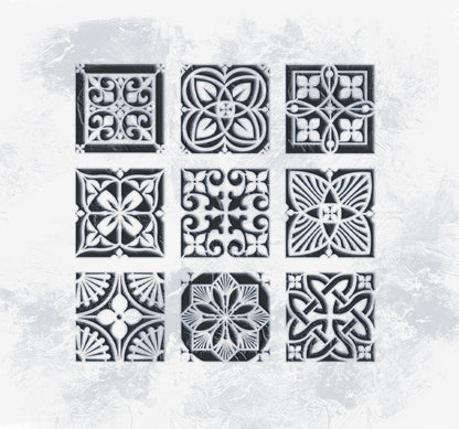 Square patterns on walls – simply with a DFA stencil 0.3-1 mm (K00135)