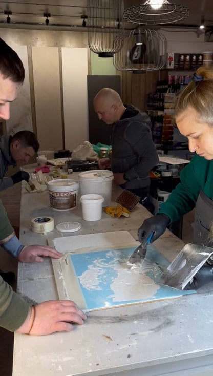 Master class: Thick-layer decorations in the stencil technique (Experience working with stencils, creating a composition)
