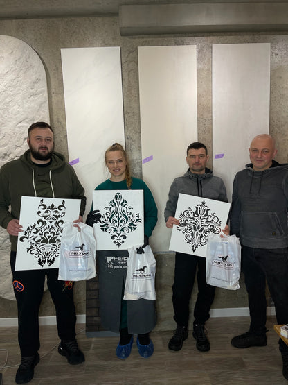 Master class: Thick-layer decorations in the PRO stencil technique (Experience in working with stencils, creating a composition)