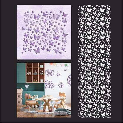 Butterflies on the walls – a magical atmosphere for a children's room with DFA 0.3-1 mm (E00090)