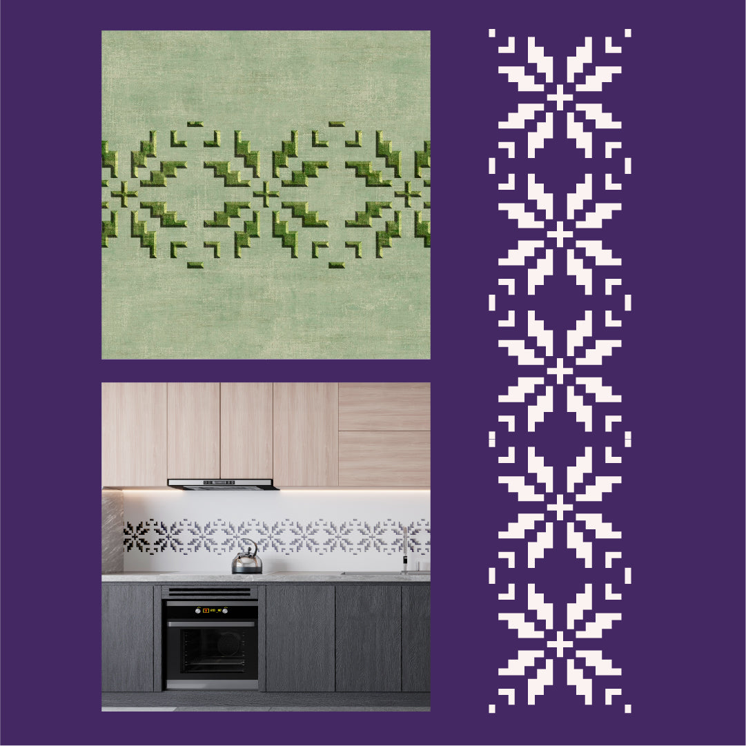 Minimalist stencil DFA Vyshyvanka ornament for decorative decoration 0.3-1 mm (Z00076)