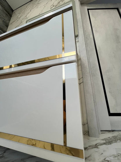 Set of 7 Mirror Wall Decor Sticker Magic Stripes DFA (Gold Stripes for Wall) Size 5m - 10mm/12mm/15mm/18mm (Y00007)