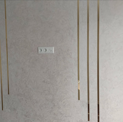 Set of 8 Mirror Wall Decor Sticker Magic Stripes DFA (Gold Stripes for Wall) Size 5m - 20mm/25mm/30mm/ (Y00008)