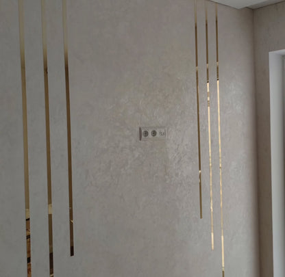Set of 9 Mirror Wall Decor Sticker Magic Stripes DFA (Gold Stripes for Wall) Size 10m - 10mm/12mm/15mm/18mm (Y00009)