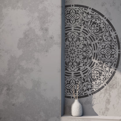 Set for plaster and paint wall decoration 10 DFA stencils (Oriental pattern 72 + Round pattern 14) 0.3-1 mm (N00010)