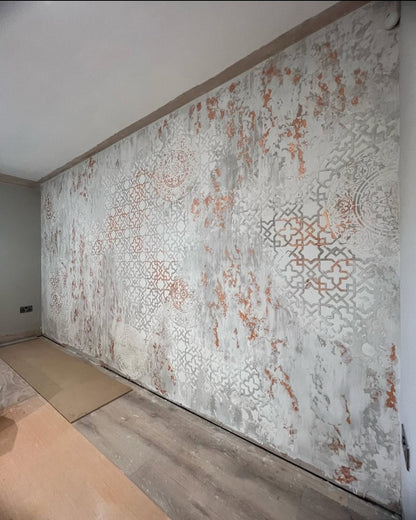 Set for plaster and paint wall decoration 10 DFA stencils (Oriental pattern 72 + Round pattern 14) 0.3-1 mm (N00010)