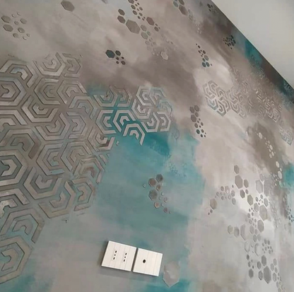 Set for decorating walls for plaster and paint 11 DFA stencils (Geometry 148 + Geometry 14) 0.3-1 mm (N00011)