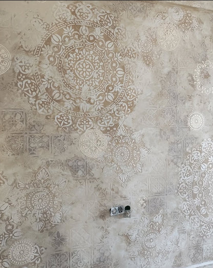 Set for plaster and paint wall decoration 12 Stencils DFA (Round pattern 54 + Round pattern 7 + Square pattern 4) 0.3-1 mm (N00012)