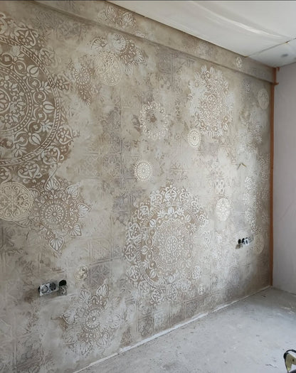 Set for plaster and paint wall decoration 12 Stencils DFA (Round pattern 54 + Round pattern 7 + Square pattern 4) 0.3-1 mm (N00012)