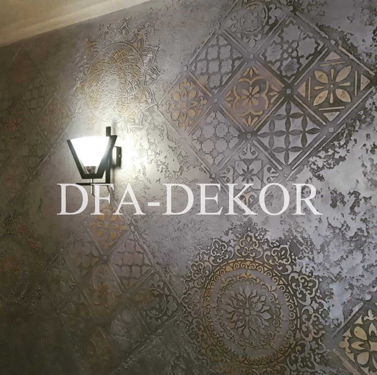 Set for plaster and paint wall decoration 12 Stencils DFA (Round pattern 54 + Round pattern 7 + Square pattern 4) 0.3-1 mm (N00012)