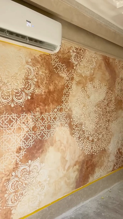 Wall decoration set for plaster and paint 14 DFA stencils (Round pattern 7 + Geometry 15 + Round pattern 54) 0.3-1 mm (N00014)