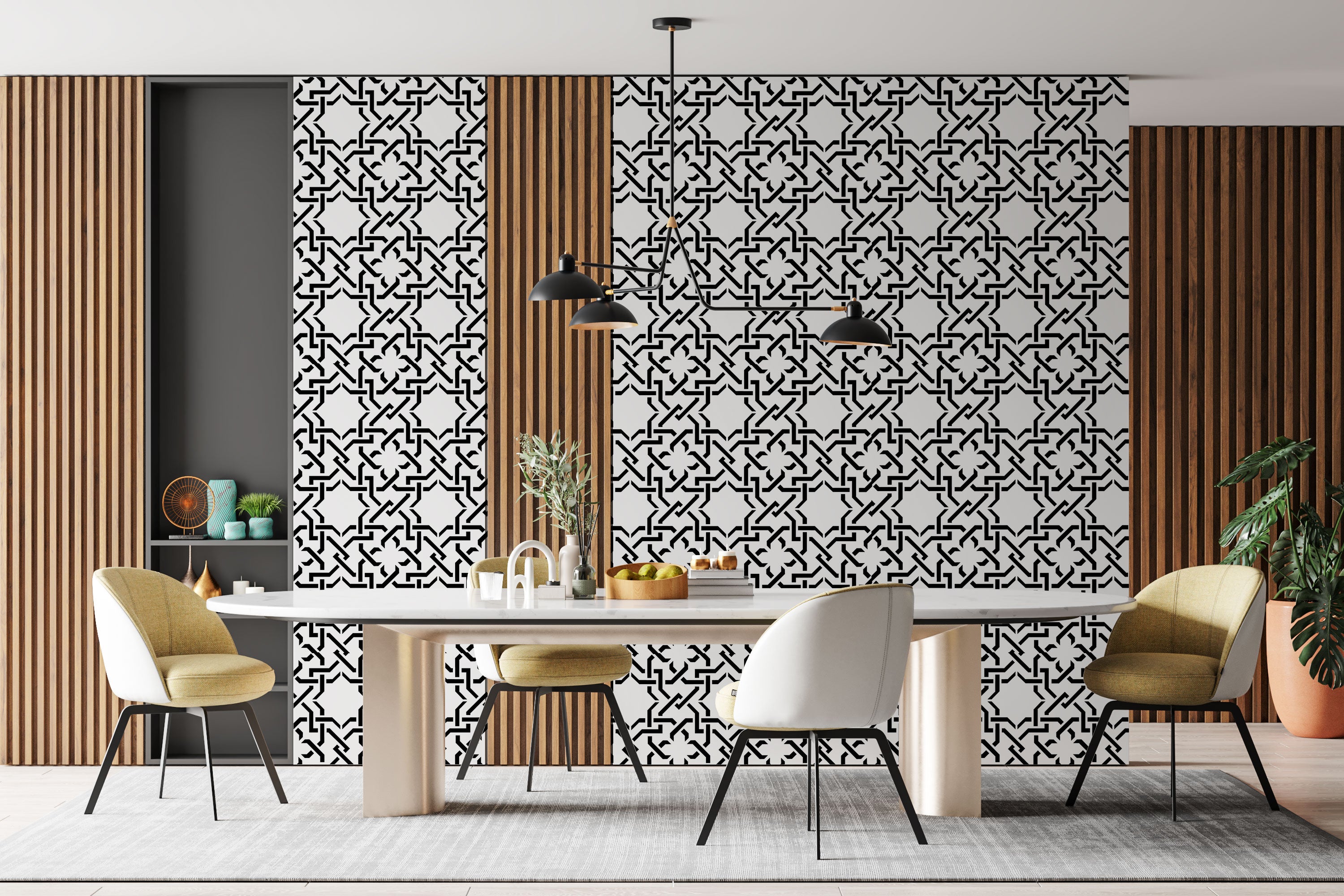 Wall decoration set for plaster and paint 14 DFA stencils (Round pattern 7 + Geometry 15 + Round pattern 54) 0.3-1 mm (N00014)