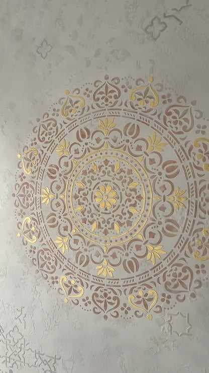 Wall decoration set for plaster and paint 14 DFA stencils (Round pattern 7 + Geometry 15 + Round pattern 54) 0.3-1 mm (N00014)