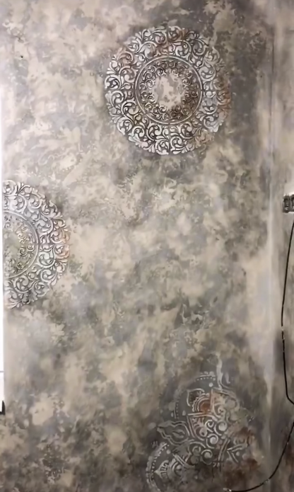 Wall decoration set for plaster and paint 18 Stencils DFA (Round pattern 56 + Square pattern 2) 0.3-1 mm (N00018)