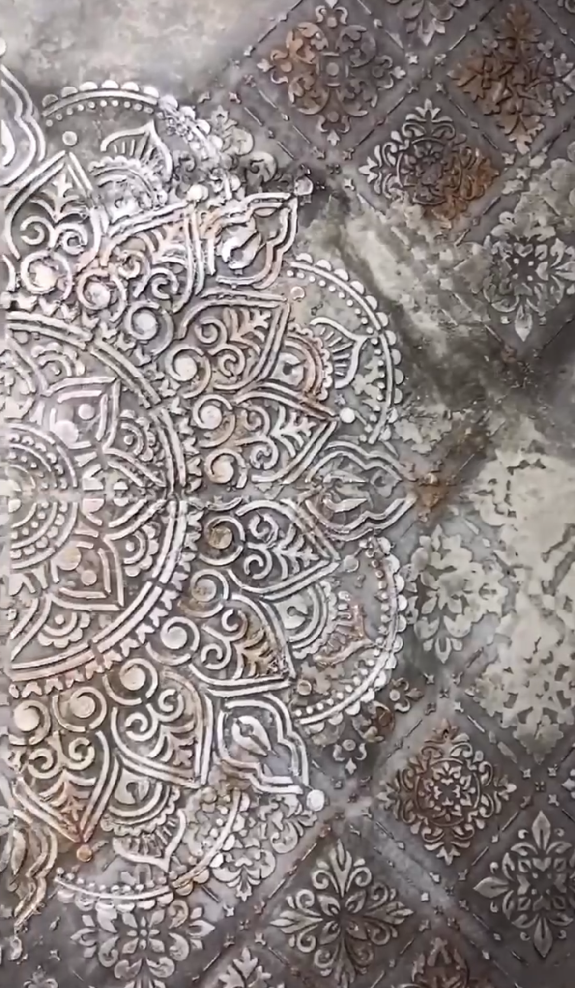 Wall decoration set for plaster and paint 18 Stencils DFA (Round pattern 56 + Square pattern 2) 0.3-1 mm (N00018)