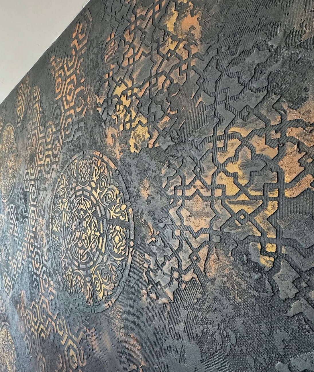 Wall decoration set for plaster and paint 19 DFA stencils (Round pattern 14 + Geometry 3 + Geometry 25) 0.3-1 mm (N00019)