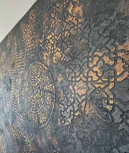 Wall decoration set for plaster and paint 19 DFA stencils (Round pattern 14 + Geometry 3 + Geometry 25) 0.3-1 mm (N00019)