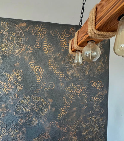 Wall decoration set for plaster and paint 19 DFA stencils (Round pattern 14 + Geometry 3 + Geometry 25) 0.3-1 mm (N00019)