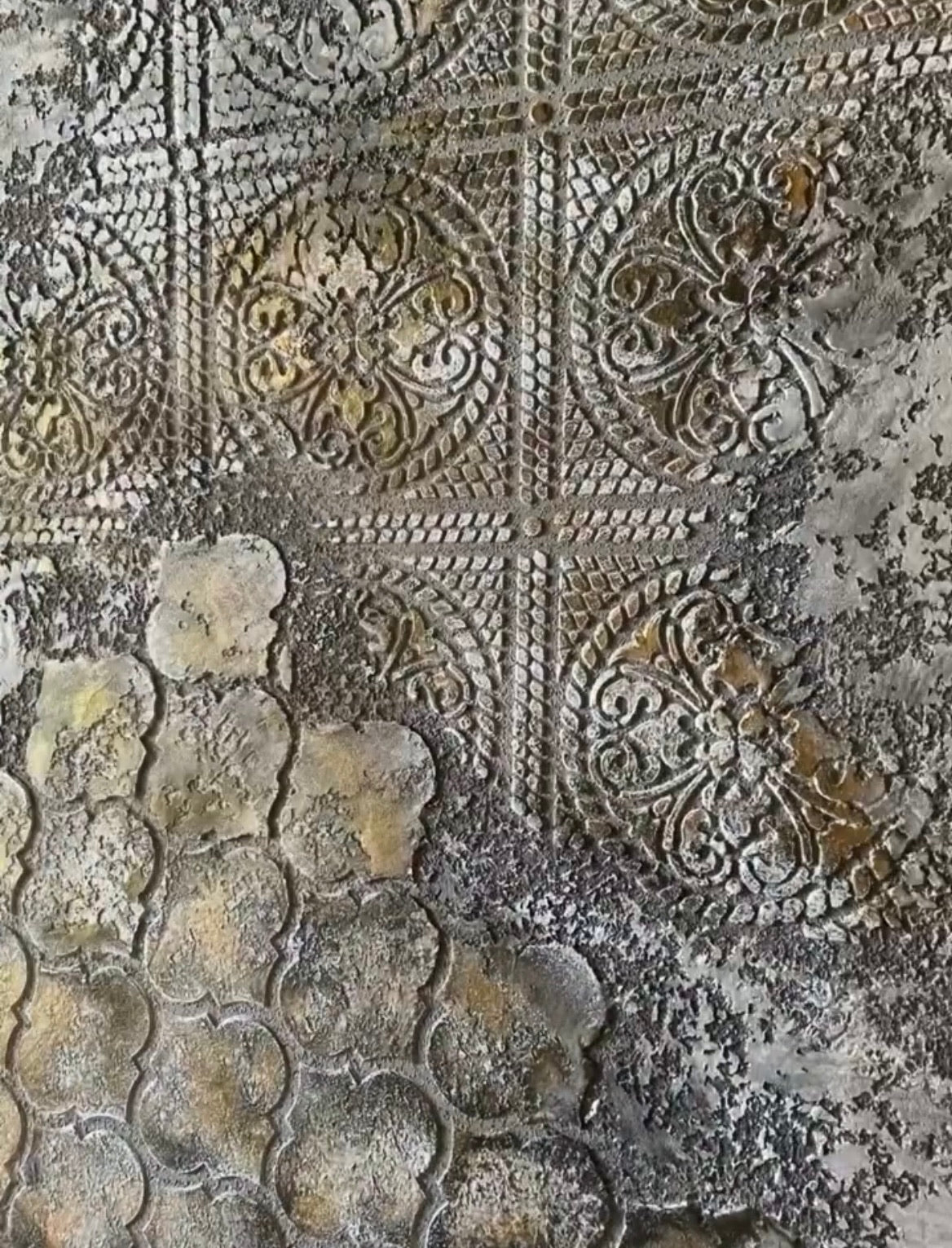 Wall decoration set for plaster and paint 21 (Square pattern 8 + Oriental pattern 9) 0.3-1 mm (N00021)