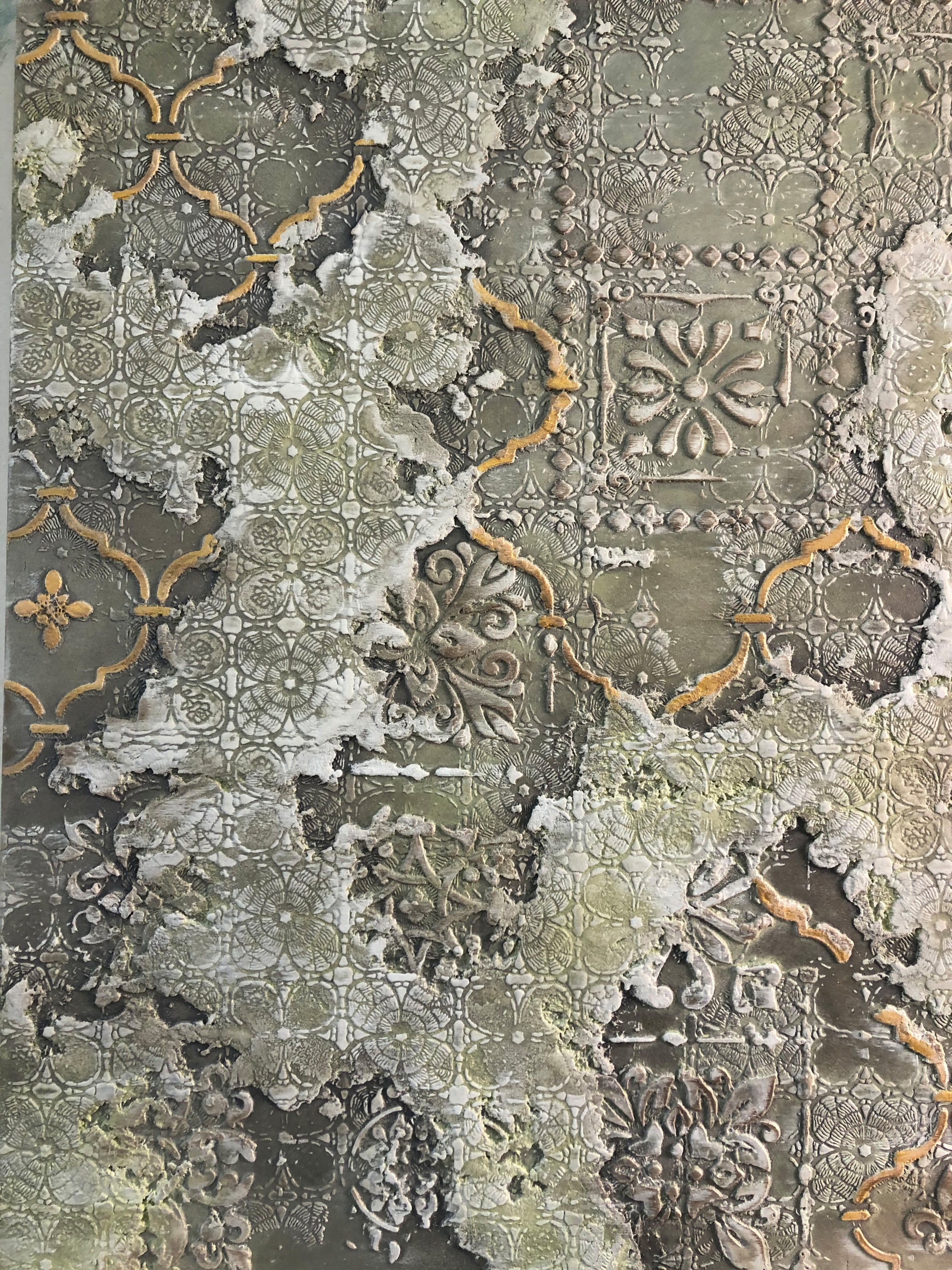 Wall decoration set for plaster and paint 24 (Square pattern 3 + Oriental pattern 2) 0.3-1 mm (N00024)