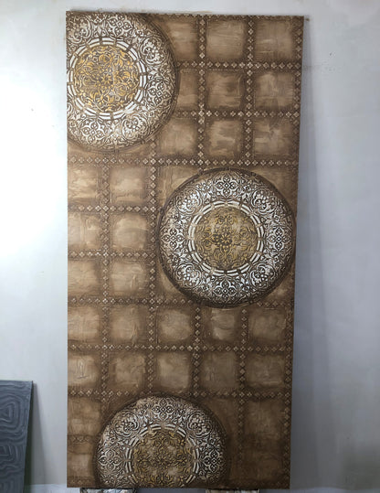 Wall decoration set for plaster and paint 26 (Square pattern 11 + Round pattern 14) 0.3-1 mm (N00026)