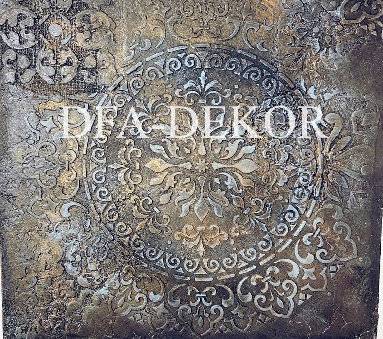 Set for plaster and paint wall decoration 5 Stencils DFA (Round pattern 6 + Oriental pattern 2) 0.3-1 mm (N00005)
