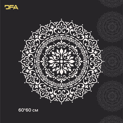 Set for plaster and paint wall decoration 5 Stencils DFA (Round pattern 6 + Oriental pattern 2) 0.3-1 mm (N00005)