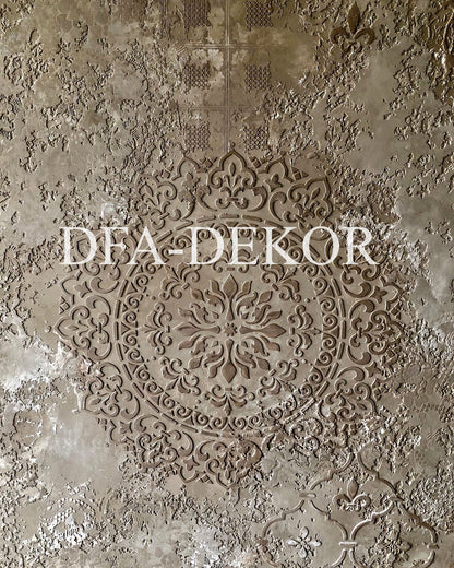 Set for plaster and paint wall decoration 5 Stencils DFA (Round pattern 6 + Oriental pattern 2) 0.3-1 mm (N00005)