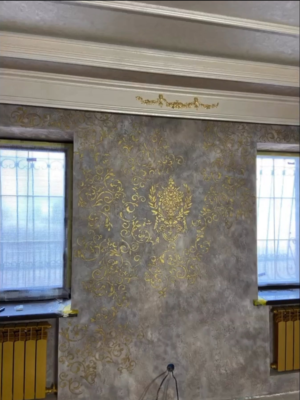 Wall decoration set for plaster and paint 8 Stencils DFA (Oriental pattern 18 + Damask 26) 0.3-1 mm (N00008)