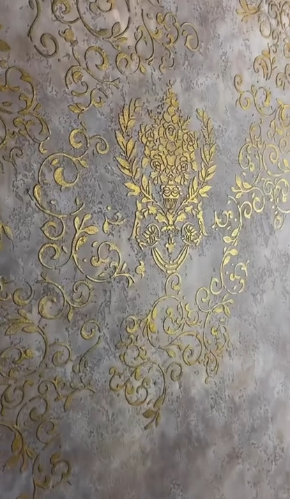 Wall decoration set for plaster and paint 8 Stencils DFA (Oriental pattern 18 + Damask 26) 0.3-1 mm (N00008)