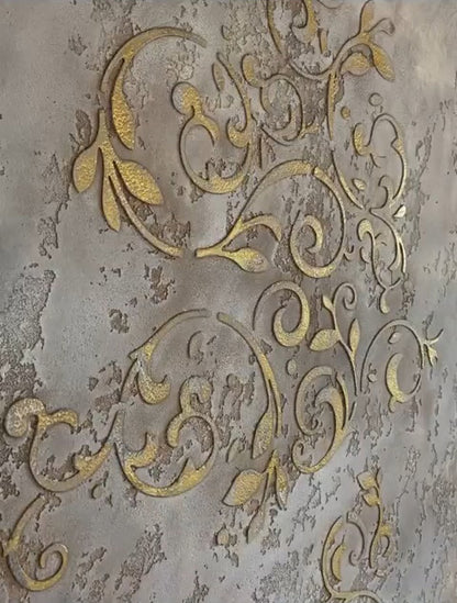 Wall decoration set for plaster and paint 8 Stencils DFA (Oriental pattern 18 + Damask 26) 0.3-1 mm (N00008)