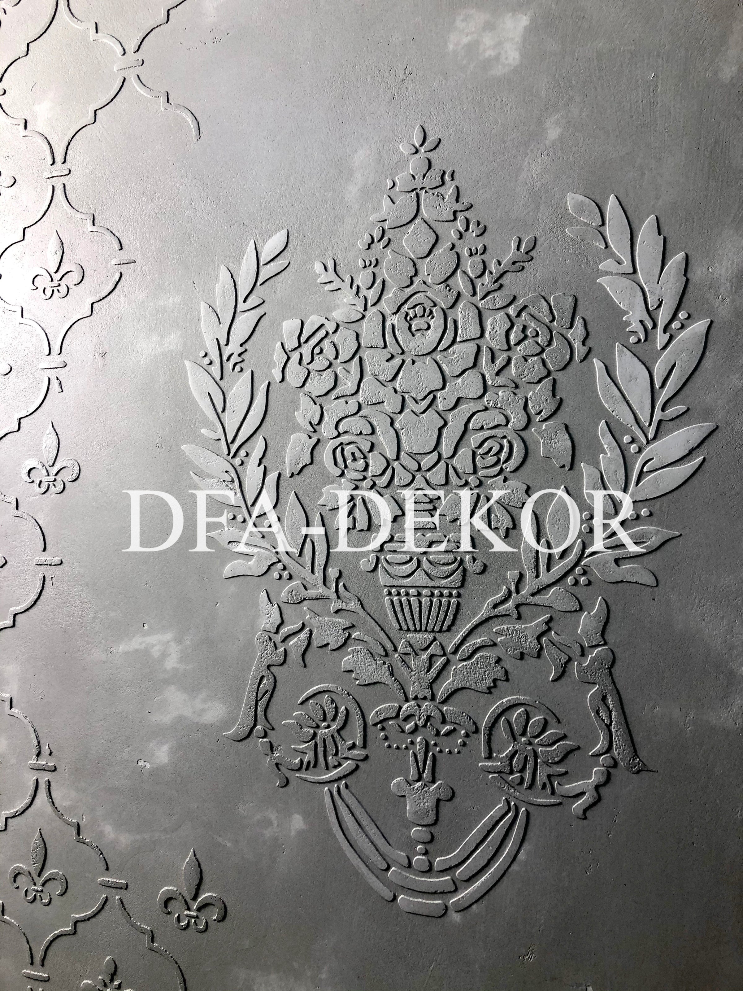 Wall decoration set for plaster and paint 8 Stencils DFA (Oriental pattern 18 + Damask 26) 0.3-1 mm (N00008)