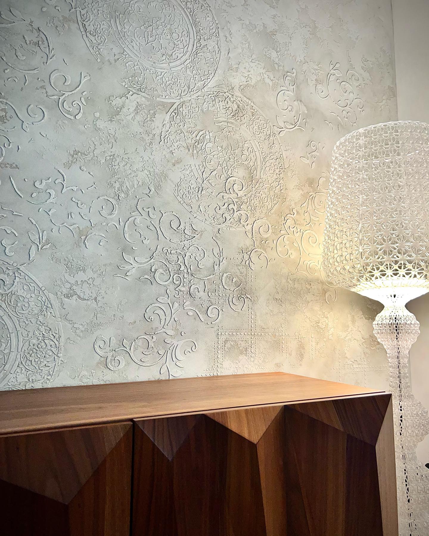 Wall decoration set for plaster and paint 8 Stencils DFA (Oriental pattern 18 + Damask 26) 0.3-1 mm (N00008)