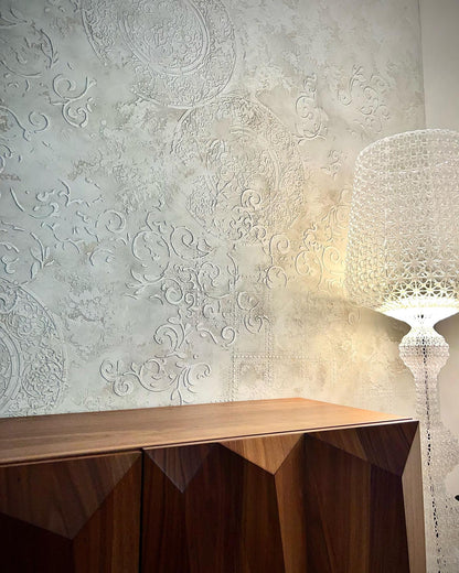 Wall decoration set for plaster and paint 8 Stencils DFA (Oriental pattern 18 + Damask 26) 0.3-1 mm (N00008)