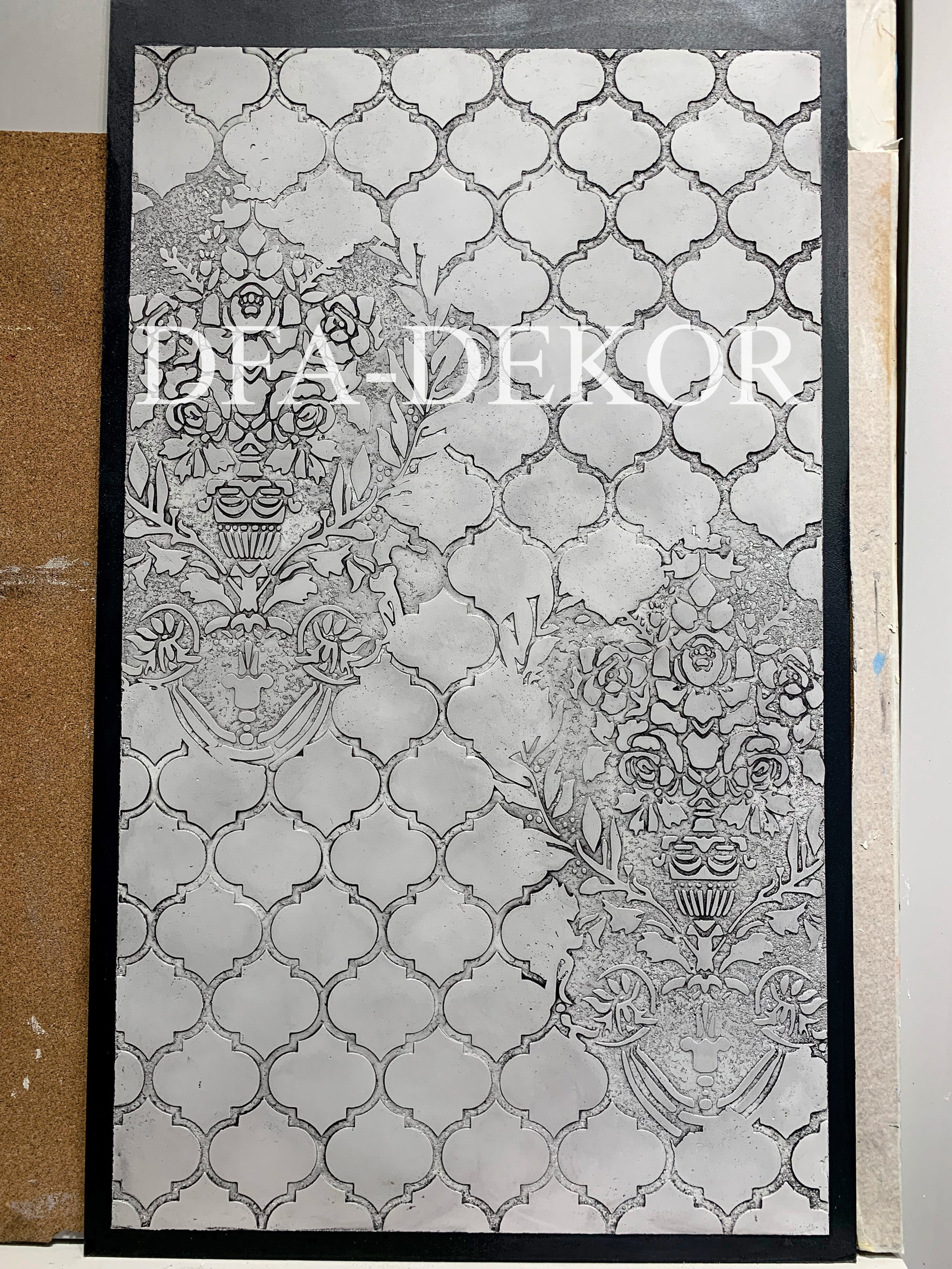 Wall decoration set for plaster and paint 8 Stencils DFA (Oriental pattern 18 + Damask 26) 0.3-1 mm (N00008)