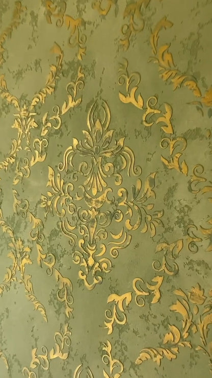 Wall decoration set for plaster and paint 9 Stencils DFA (Oriental pattern 5 + Damask 36) 0.3-1 mm (N00009)