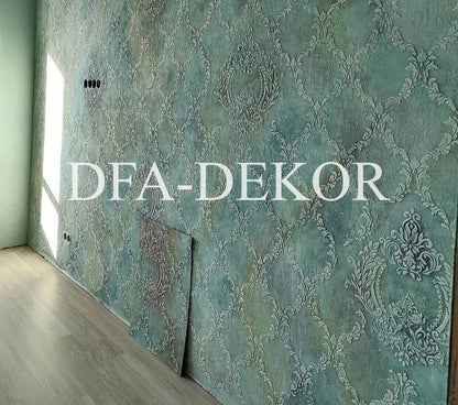 Wall decoration set for plaster and paint 9 Stencils DFA (Oriental pattern 5 + Damask 36) 0.3-1 mm (N00009)