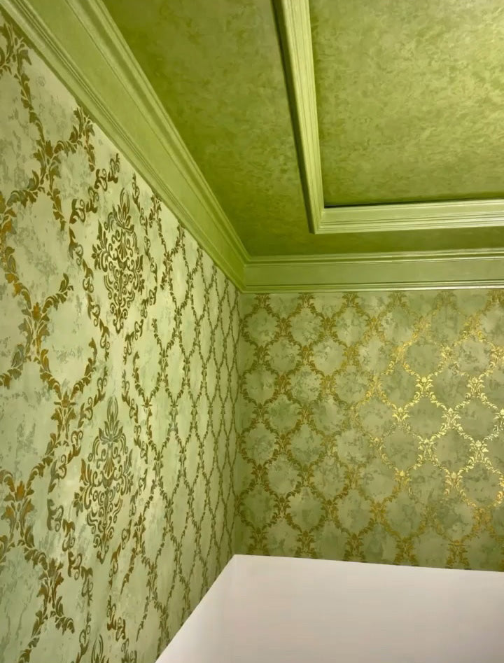 Wall decoration set for plaster and paint 9 Stencils DFA (Oriental pattern 5 + Damask 36) 0.3-1 mm (N00009)
