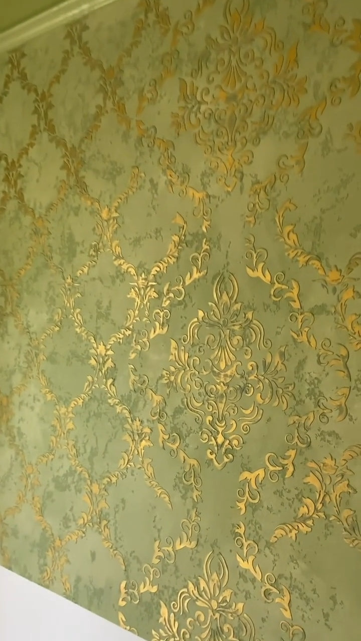 Wall decoration set for plaster and paint 9 Stencils DFA (Oriental pattern 5 + Damask 36) 0.3-1 mm (N00009)