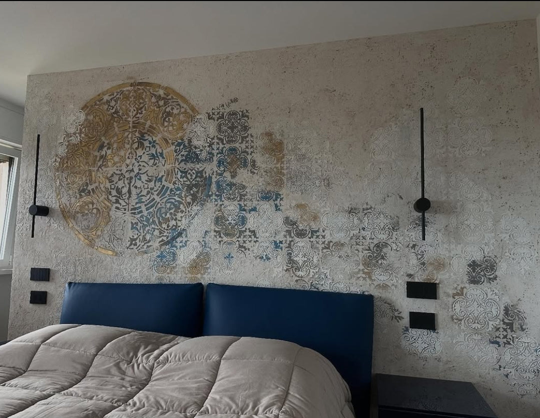 Wall decoration set for plaster and paint 3 DFA stencils (Square pattern 36 + Round pattern 67) 0.3-1 mm (N00003)
