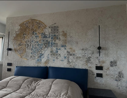 Wall decoration set for plaster and paint 3 DFA stencils (Square pattern 36 + Round pattern 67) 0.3-1 mm (N00003)