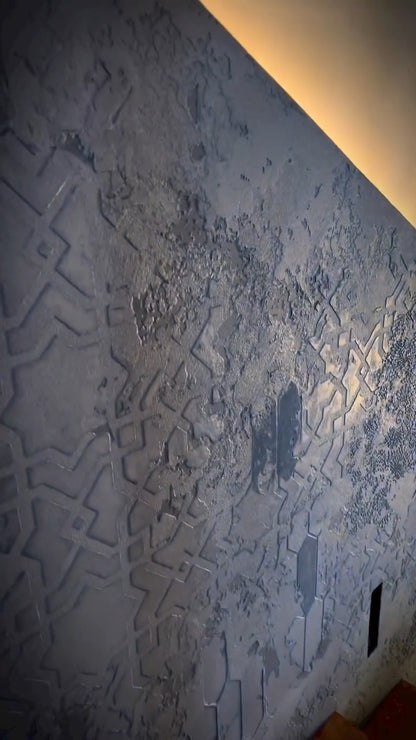 Set of stencils DFA for walls (Geometry 77 + Eastern 72) for plaster and paint 0.3-1 mm (N00082)