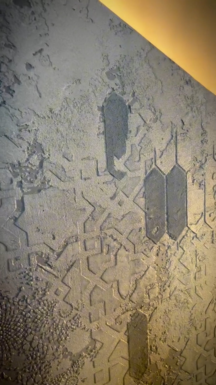 Set of stencils DFA for walls (Geometry 77 + Eastern 72) for plaster and paint 0.3-1 mm (N00082)