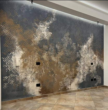 A set of stencils for wall decoration (Geometry 11 + Geometry 25) for plaster and paint 0.3-1 mm (N00097)