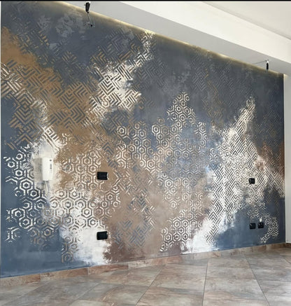A set of stencils for wall decoration (Geometry 11 + Geometry 25) for plaster and paint 0.3-1 mm (N00097)